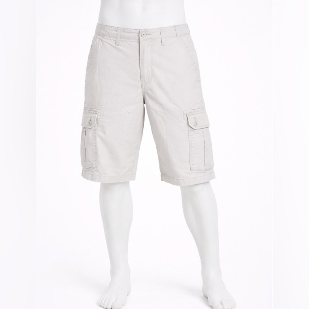 Sonoma Cargo Shorts Men’s Gray Utility Casual Cotton Flat Front Size 33
